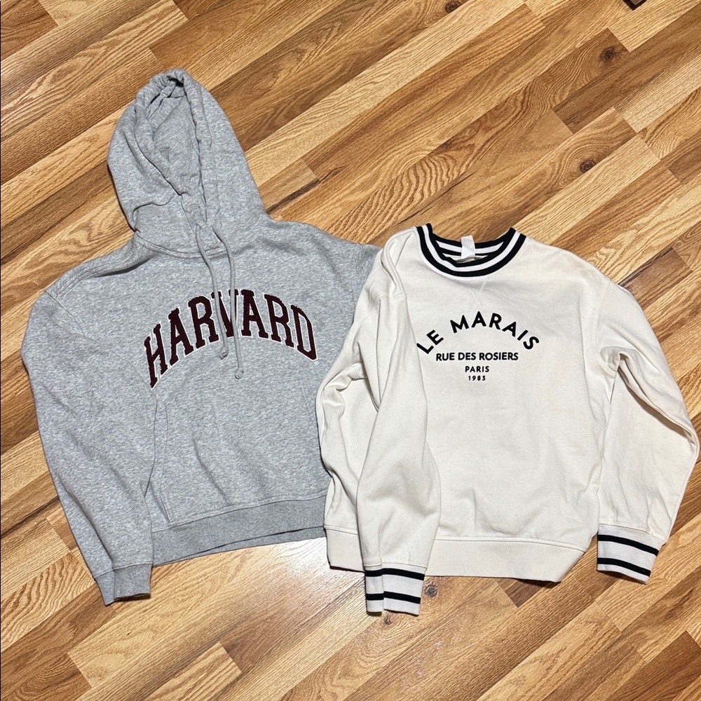H&M Gray and Cream Sweatshirts